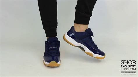 Air Jordan 11 Low Midnight Navy On feet Video at Exclucity - YouTube