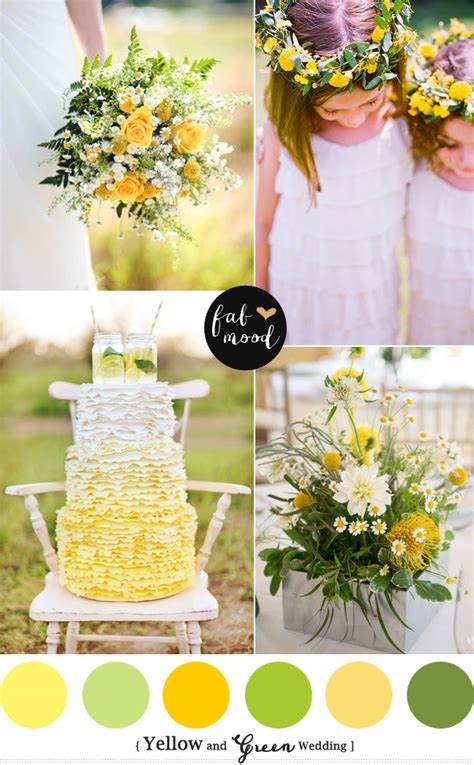 yellow green wedding colors, Yellow green wedding motif