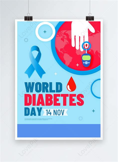 Blue world diabetes day public welfare poster template image_picture ...