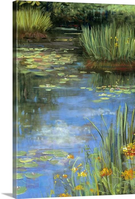 Garden Pond III in 2021 | Pond painting, Art painting, Painting