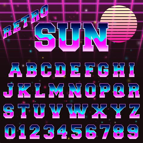 80s retro alphabet font template 683917 Vector Art at Vecteezy