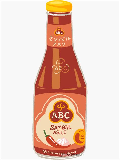 "Sambal ABC - Legendary Indonesian Chilli Sauce" Sticker for Sale by jamesrotanson | Redbubble