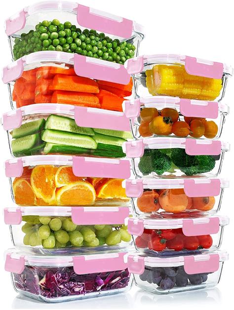 12 Packs Glass Meal Prep Containers Set, Glass Food Storage Containers with Locking Lids ...