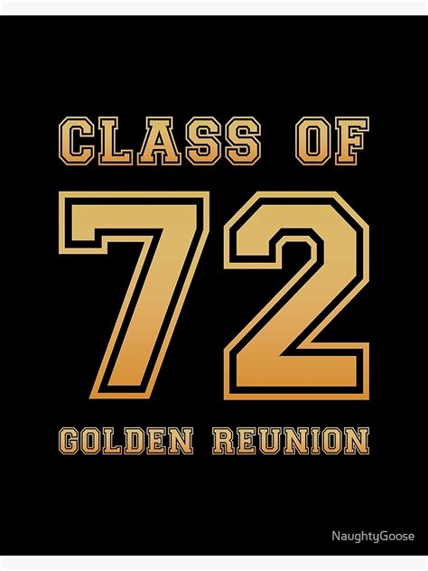 "Class of 72 1972 class reunion 50th golden reunion" Poster for Sale by ...