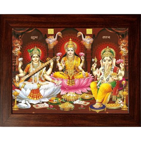 Saraswathi Lakshmi Ganesha Photo Frame