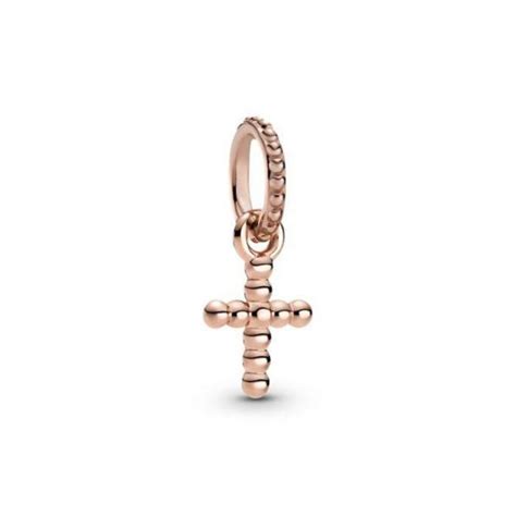 Pandora Beaded Cross Dangle Charm, Rose Gold-Plated | REEDS Jewelers