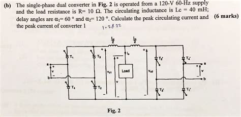 Solved (b) The single-phase dual converter in Fig. 2 is | Chegg.com