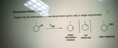 SOLVED: Elimination Reactions the elimination reaction shown below gives only a single ...