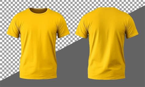 Premium PSD | Plain yellow tshirt design front and back
