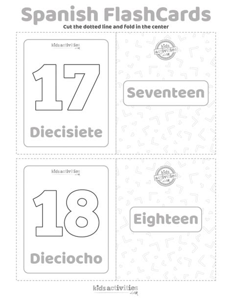 Educational Spanish Flash Cards: Numbers 11-20 | Kids Activities Blog