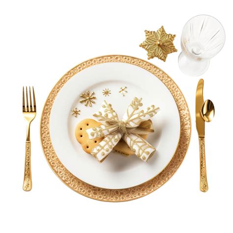 Festive Christmas Party Place Setting With Gold Plate Cracker And ...