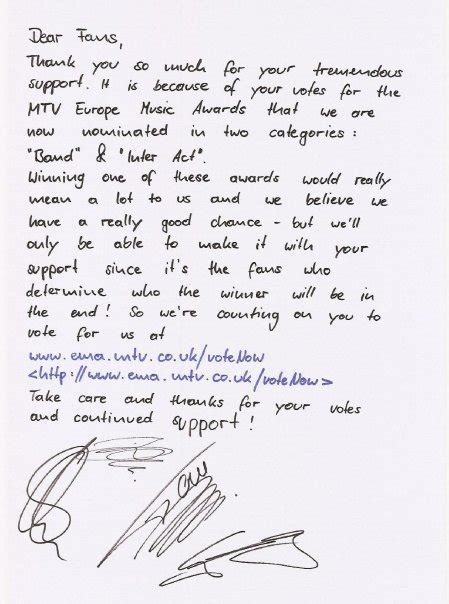 Letter to fans..♥ - Tom Kaulitz Fan Art (16914974) - Fanpop