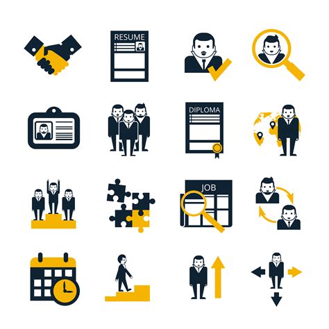 Human resources black icons set 462521 Vector Art at Vecteezy