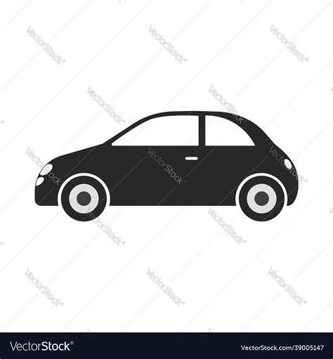 Car icon with black color Royalty Free Vector Image