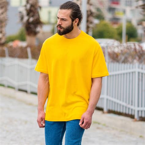 Men's Dotwork Oversize T-Shirt In Yellow | Martin Valen