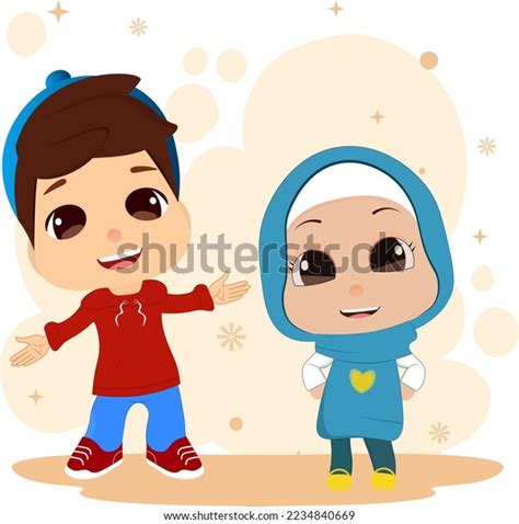 Omar Hana Muslim Cartoon Character Design Stock Vector (Royalty Free ...