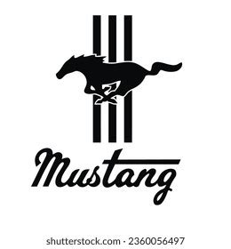 Mustang Horse Logo Black