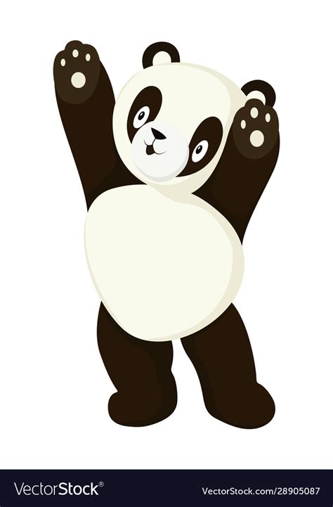 Stylized panda full body drawing simple Royalty Free Vector