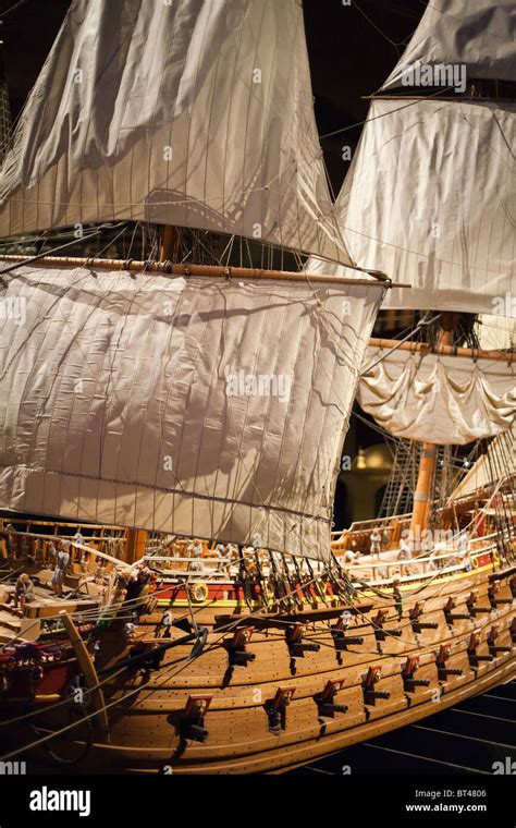 Salvaged 17th century sunk Vasa ship model scaled 1:10 on display at ...