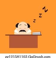 1 Psychiatrist Sleeping On Office Desk Clip Art | Royalty Free - GoGraph