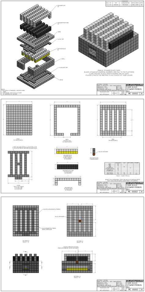 SCHEMATIC---Manual Kill Blaze Spawner Farm : r/Minecraft