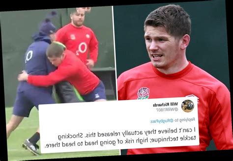 Owen Farrell tackle technique under spotlight again as England release awkward training footage ...