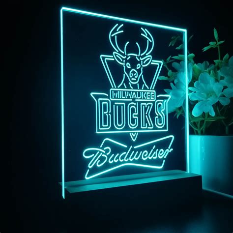 Milwaukee Bucks Budweiser Neon Pub Bar Sign LED Lamp | PRO LED SIGN