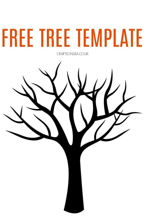 FREE Tree Template (Printable PDF) - Crafts on Sea | Fall crafts for kids, Tree templates ...