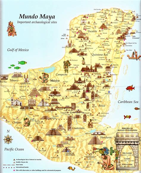 Tourist map of Mayan Cities & Archaeological Sites | Uncovered History