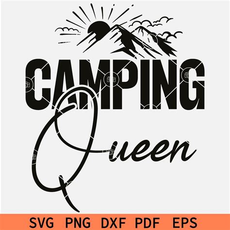 Camping Queen Sunset Mountain SVG, Camp Life SVG, Camping Season SVG