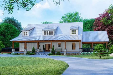 Plan 70625MK: Beautiful Farmhouse Plan with Carport and Drive-Under Garage | Brick exterior ...