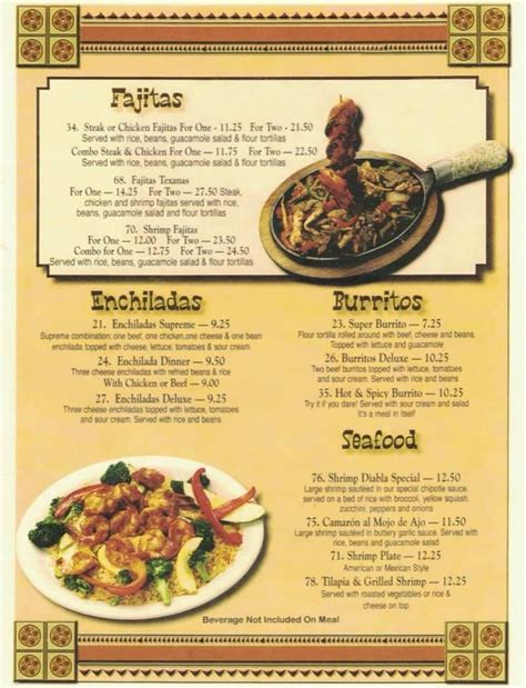 Menu at Old Mexico Mexican Restaurant, Philadelphia, 214 Line Ave