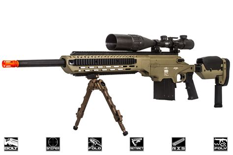 Lancer Tactical LTR338L Spring Sniper Airsoft Rifle ( Tan )
