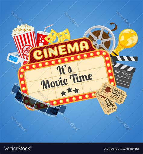 Cinema and movie time Royalty Free Vector Image