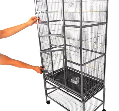 FoxHunter Large Metal Bird Cage With Stand Aviary Parrot Budgie Canary Cockatiel | eBay