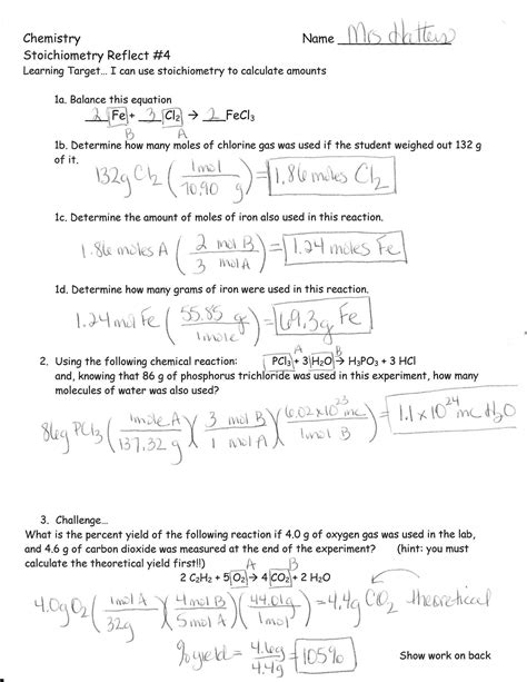 Stoichiometry Problems Worksheet 1 Answers - Worksheets