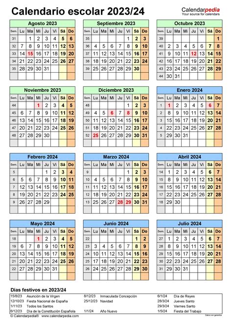 Calendario Escolar 2023 2024 En Word Excel Y Pdf | Images and Photos finder