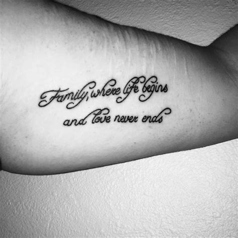 Family Where Life Begins And Love Never Ends Tattoo