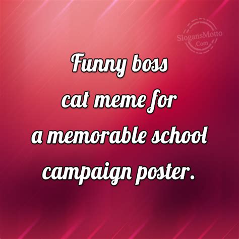 Funny boss cat meme for a memorable school campaign poster ...