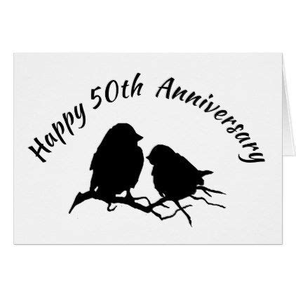 Happy 50th Anniversary Cute Bird Couple Silhouette Card | Zazzle.com | Bird birthday, Silhouette ...