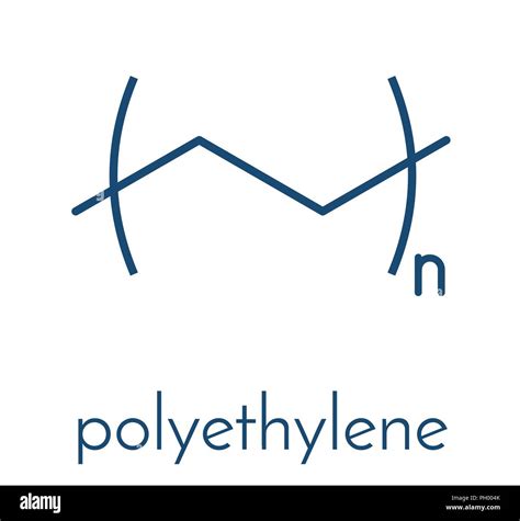 Polyethylene (PE, polythene, polyethene) plastic, chemical structure ...