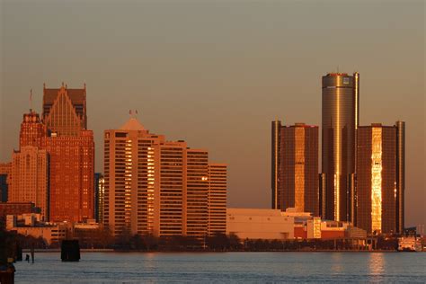 Michigan Exposures: The Detroit Skyline at Sunset