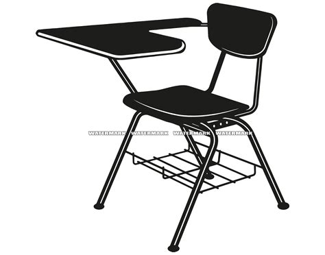 School Svg, School Chair Svg, School Desk SVG, #1, Cut File, DXF, PNG ...