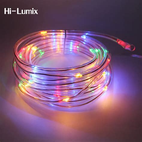 Hi Lumix 7M 50Leds Solar String Lights flexible tube Christmas Holiday Garden Street Outdoor LED ...