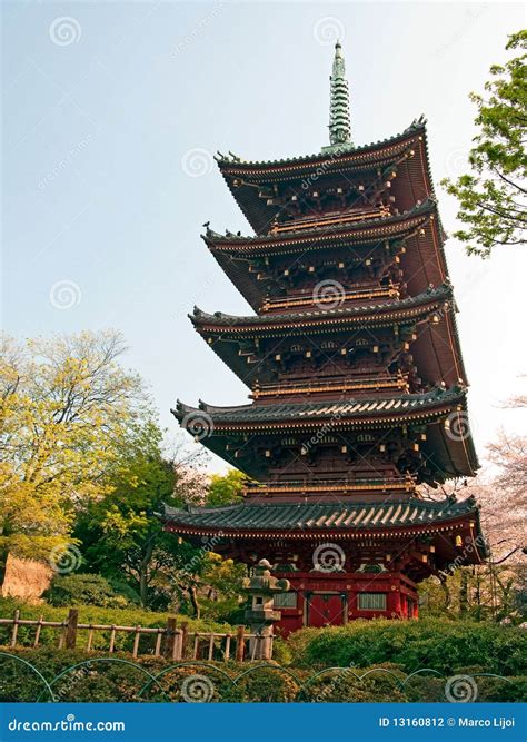 Japanese pagoda in Tokyo stock photo. Image of temple - 13160812