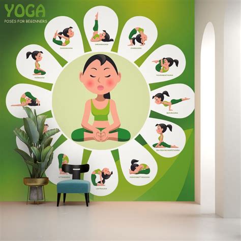 Yoga Poses For Beginners Wallpaper for Wall - Magic Decor