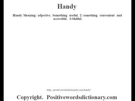 Handy definition | Handy meaning - YouTube