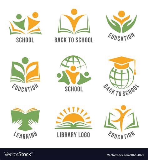 logos for back to school with books and globe in the center, on white ...