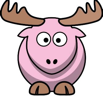 Light Pink Cartoon Moose Clip Art at Clker.com - vector clip art online ...