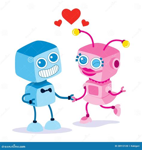 Robot Love Couple stock vector. Illustration of funny - 28913128